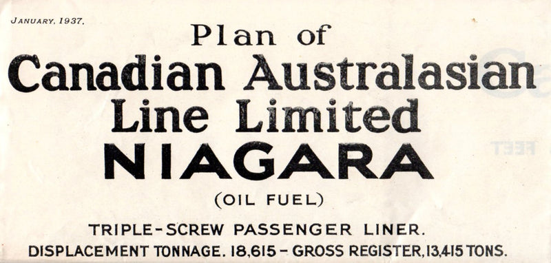 NIAGARA: 1913 - Large 1938 deck plan w/ photos for First, Cabin & Third