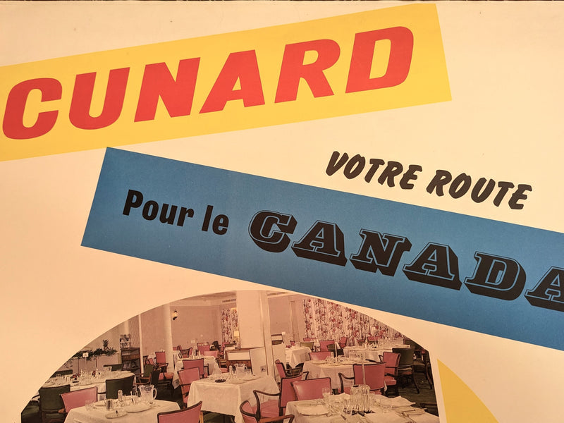 FRANCONIA & CARMANIA - Linen-backed agency poster "Paquebots Ultra-Moderne"