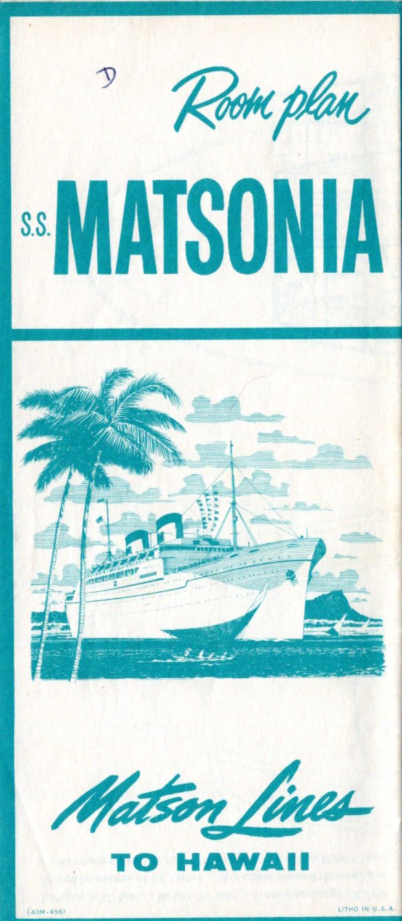 MATSONIA: 1932 - Plan from right after 1956 rehab