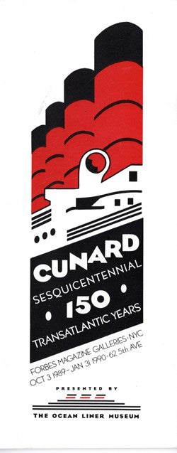 Various: pre-war - Ocean Liner Museum Cunard 150th Anniversary Exhibit booklet