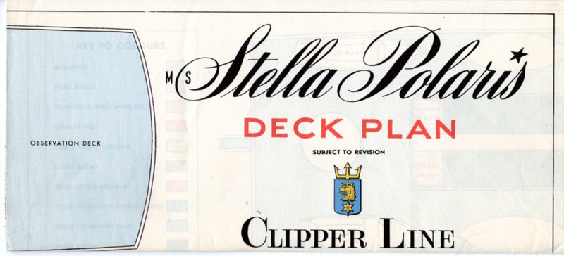 STELLA POLARIS: 1927 - Color-coded deck plan from 1950s