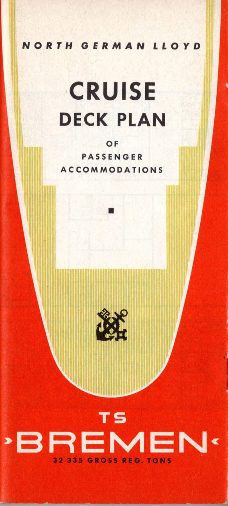 BREMEN: 1939 - Circa 1958 cruise deck plan booklet w/ cabin views