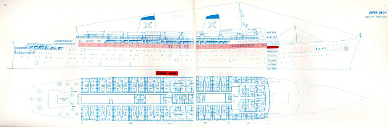 ELLINIS: 1933 - Large "Berthing Plan" from 1960s