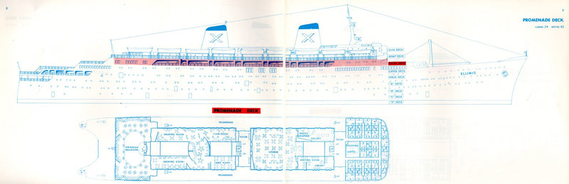 ELLINIS: 1933 - Large "Berthing Plan" from 1960s