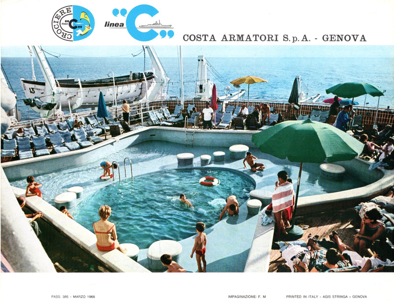 FEDERICO C: 1958 - Deluxe deck plan-interiors brochure from 1968
