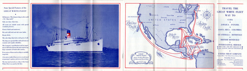Various: pre-war - 1930s United Fruit Co. "Great White Fleet" fleet deck plans