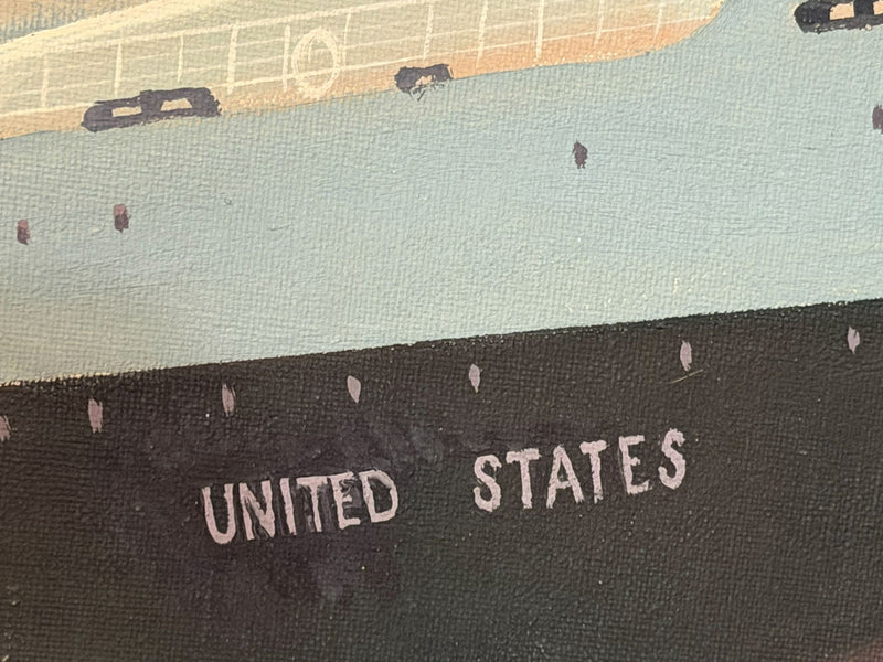 UNITED STATES: 1952 - Original & large oil painting by Rockwell Brank