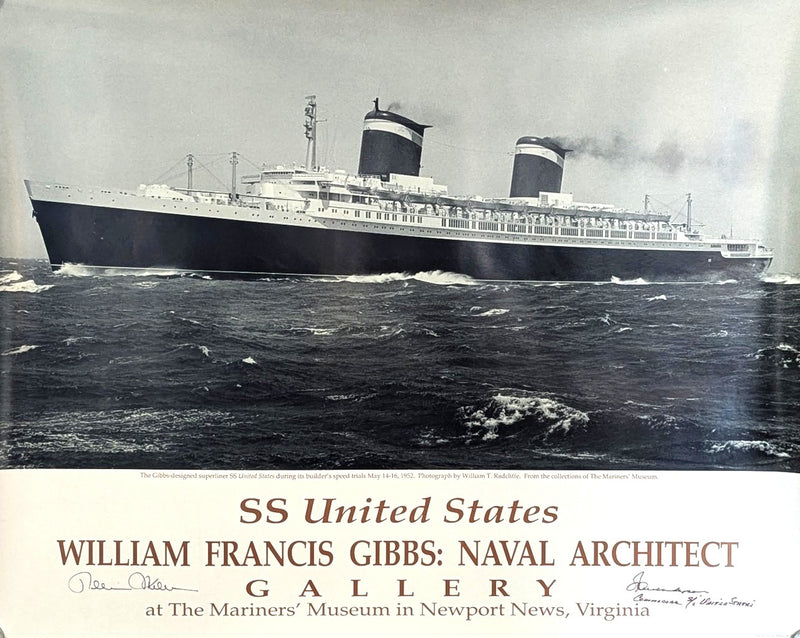 UNITED STATES: 1952 - Museum exhibit poster signed by Commodore Alexanderson