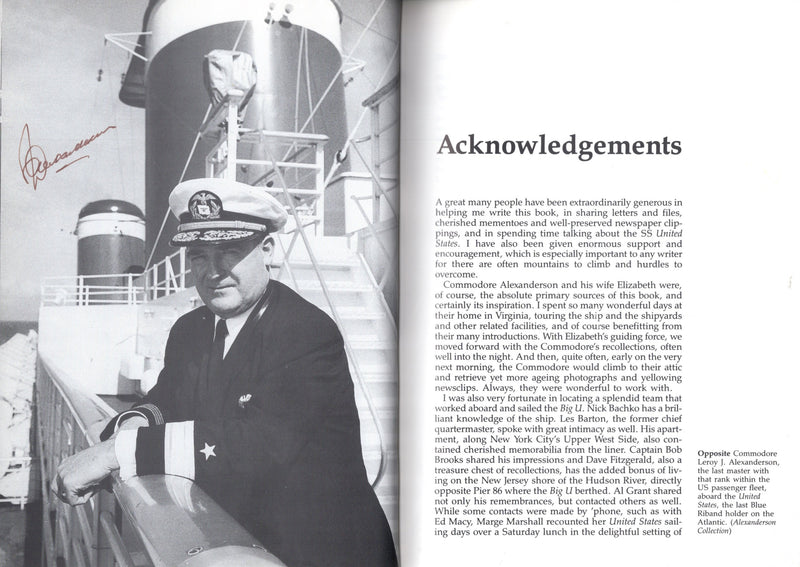 UNITED STATES: 1952 - "The Story of America's Greatest Ocean Liner" signed twice by Capt. Alexanderson