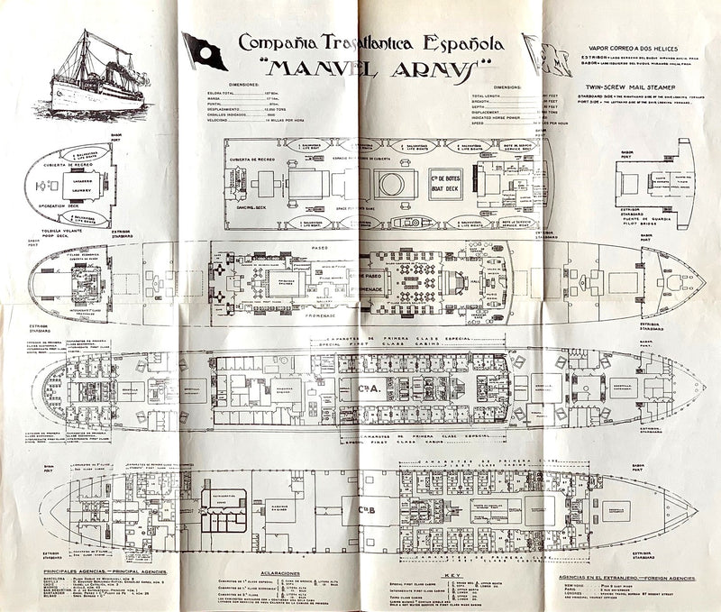 MANUEL ARNUS: 1923 - Tissue deck plan