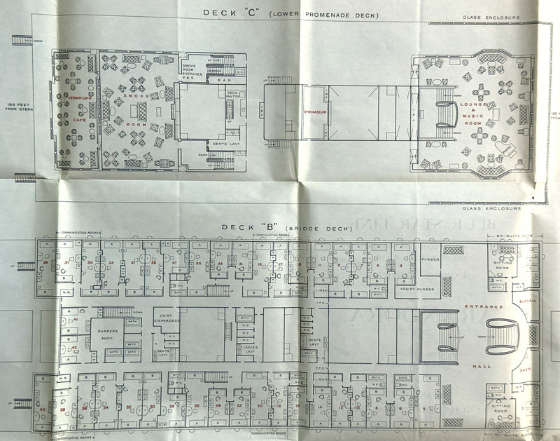 ARANDORA: 1927 - Pre-maiden voyage deck plan