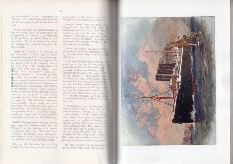 Various: pre-war - "History of the Anchor Line 1852-1911", printed 1911