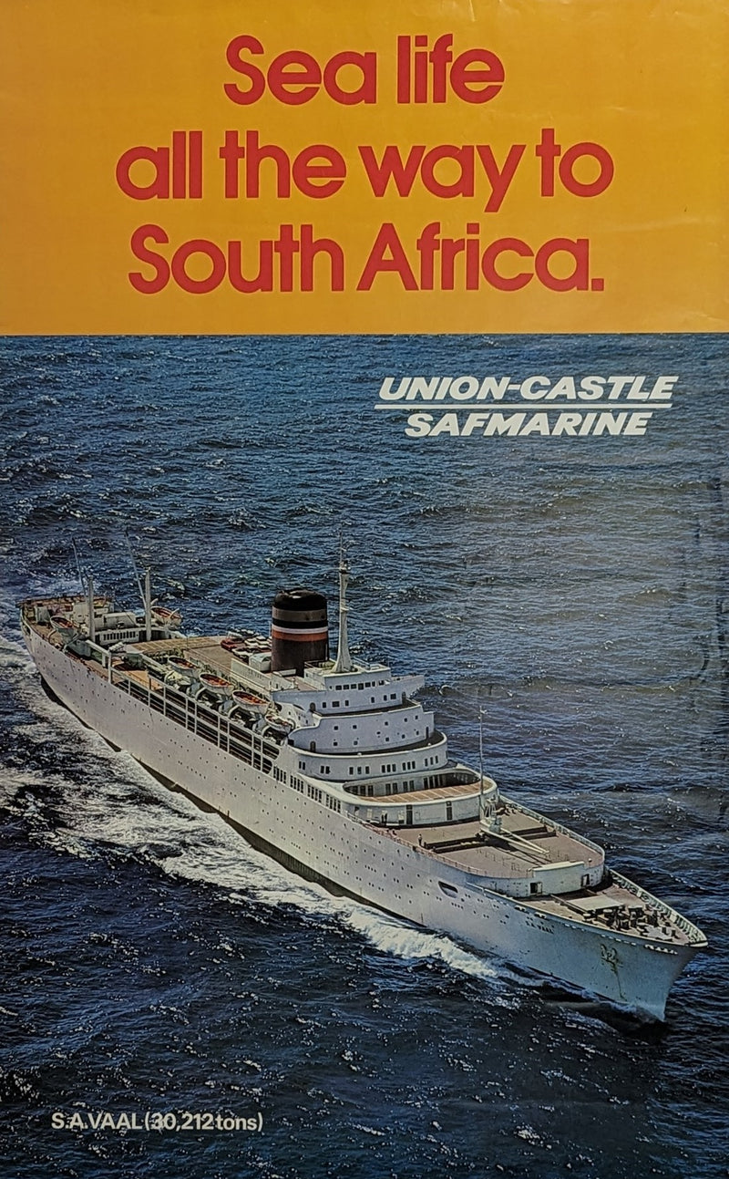 S.A. VAAL: 1962 - Large travel agency poster w/ view at sea