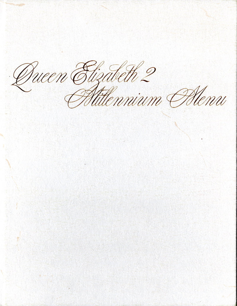 QE2: 1969 - Hard-bound Princess Grill Millennium Dinner menu