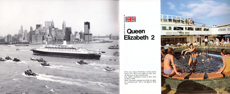 QE2: 1969 - Circa 1969 maiden voyages interiors booklet35.