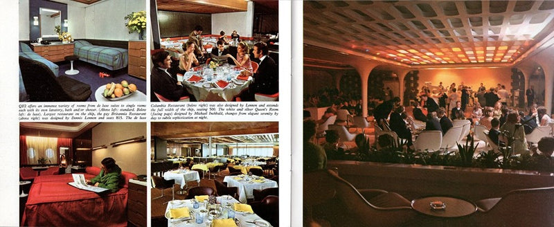 QE2: 1969 - Circa 1969 maiden voyages interiors booklet35.