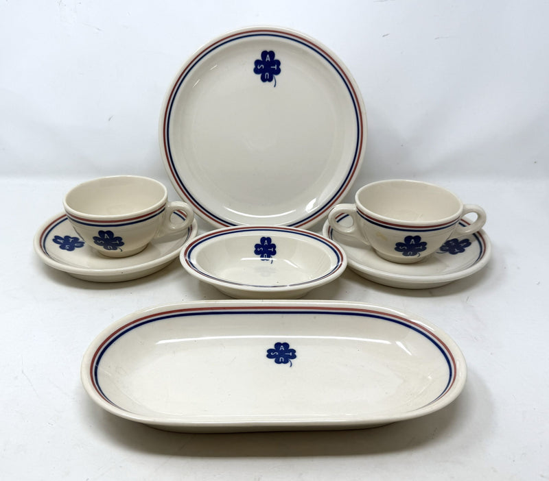 Various Ships - Rare 7-piece U.S.A.T. china set from 1941-42