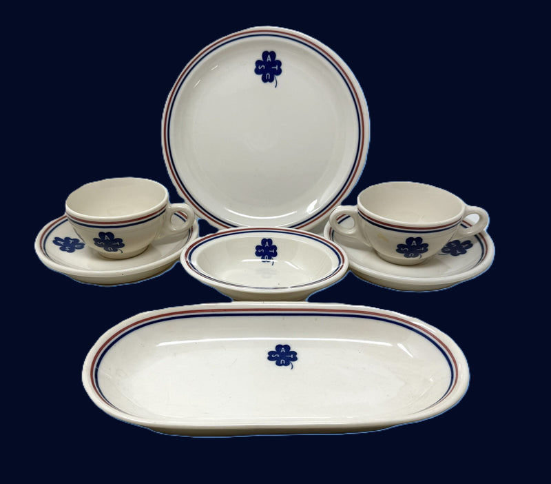 Various Ships - Rare 7-piece U.S.A.T. china set from 1941-42