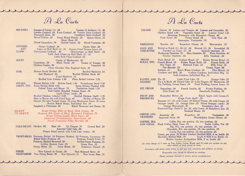 ST JOHN: 1932 - Portrait menu w/ extensive choices