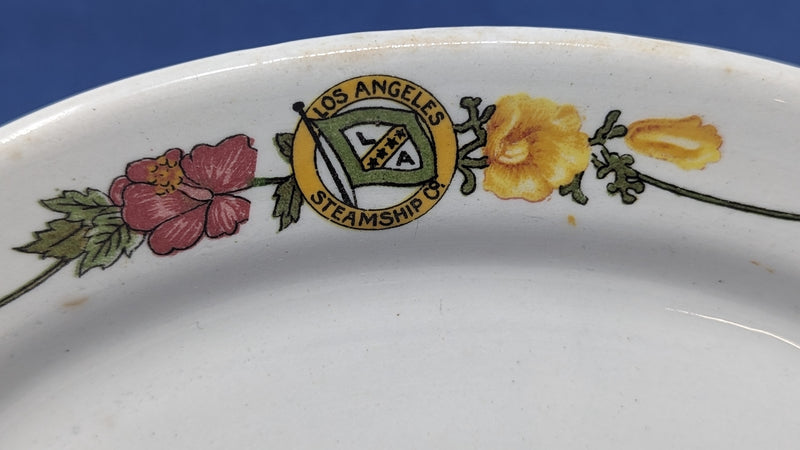 Various: pre-war - Los Angeles Steamship Co. oval side plate w/ logo