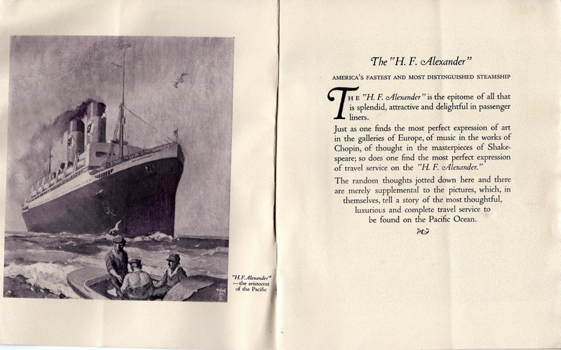H.F. ALEXANDER: 1915 - 1922 Interiors brochure for "Galloping Ghost"