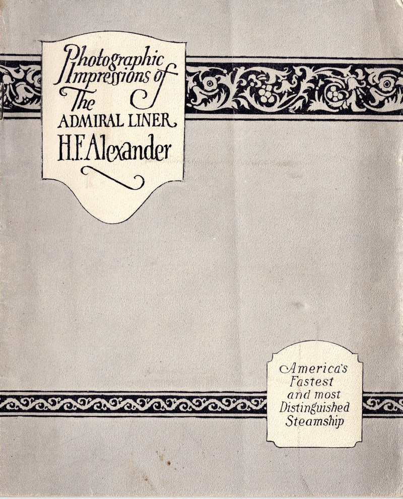 H.F. ALEXANDER: 1915 - 1922 Interiors brochure for "Galloping Ghost"