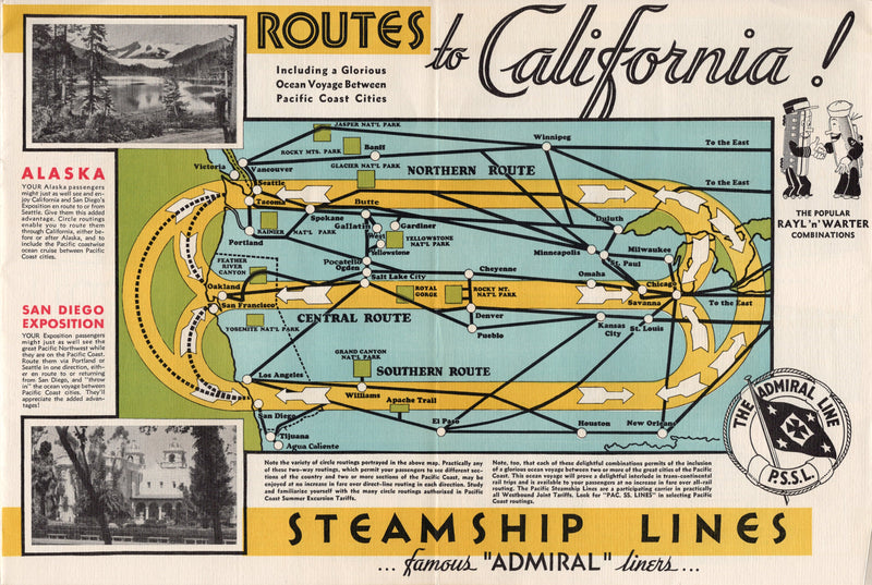 Various: pre-war - Colorful & deluxe 1935 Admiral Line fleet brochure w/ plans