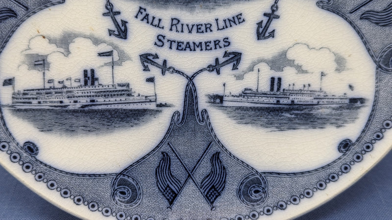 Various: pre-war - Circa 1910 Fall River Line souvenir portrait plate w/ night boats