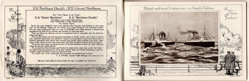 GREAT NORTHERN & NORTHERN PACIFIC: 1915 - Delightful souvenir log booklet w/ interior photos