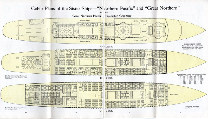 GREAT NORTHERN & NORTHERN PACIFIC: 1915 - Deluxe 1915 brochure w/ plans & pics