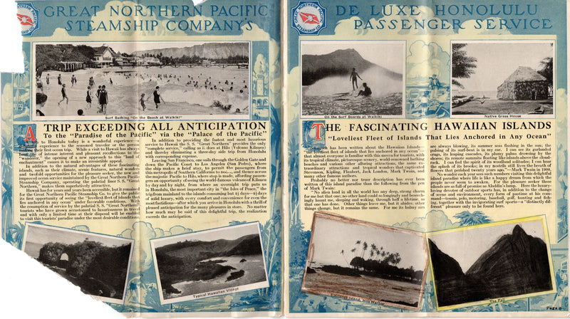 GREAT NORTHERN: 1915 - Brochure w/ amazing 32" color ship cutaway