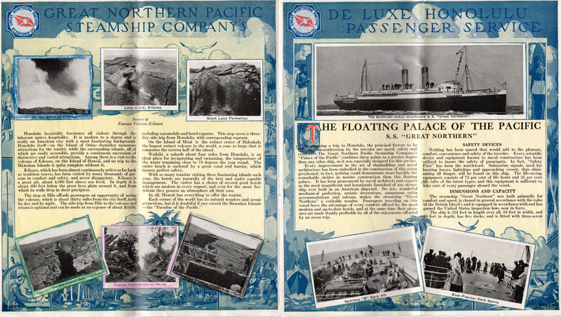GREAT NORTHERN: 1915 - Brochure w/ amazing 32" color ship cutaway