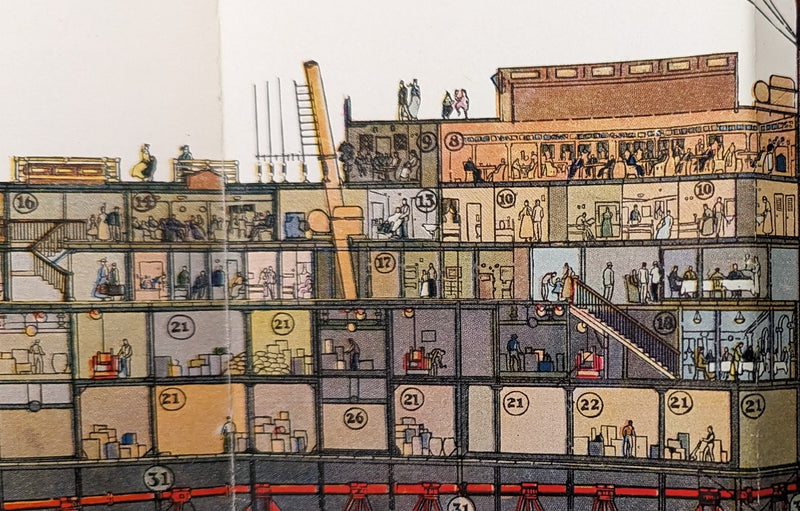 GREAT NORTHERN: 1915 - Brochure w/ amazing 32" color ship cutaway