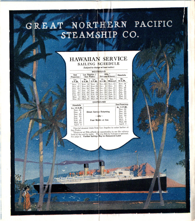 GREAT NORTHERN: 1915 - Brochure w/ amazing 32" color ship cutaway