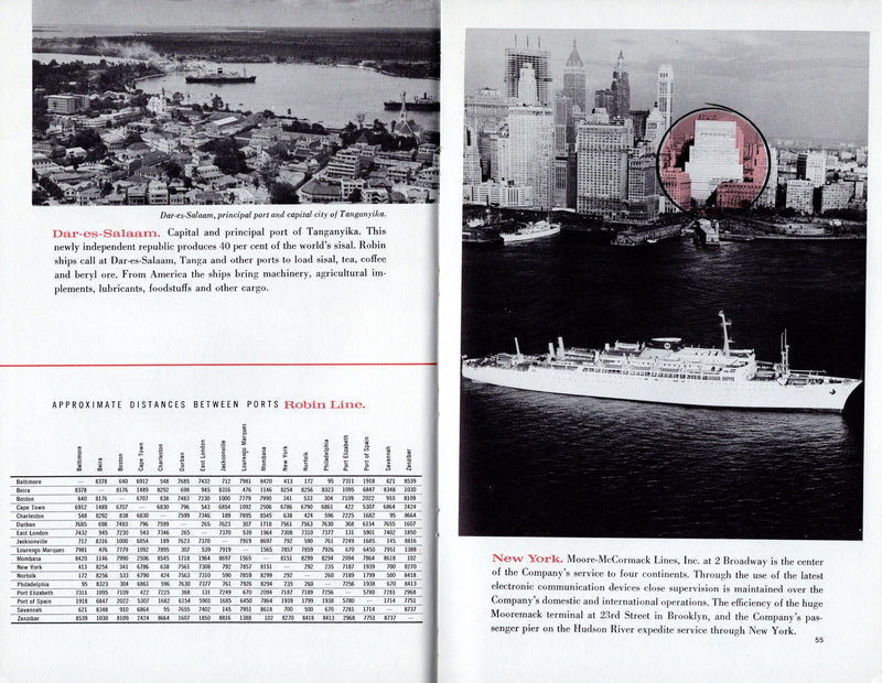 Various Ships - 1963 Moore McCormack 50th history book w/ photos