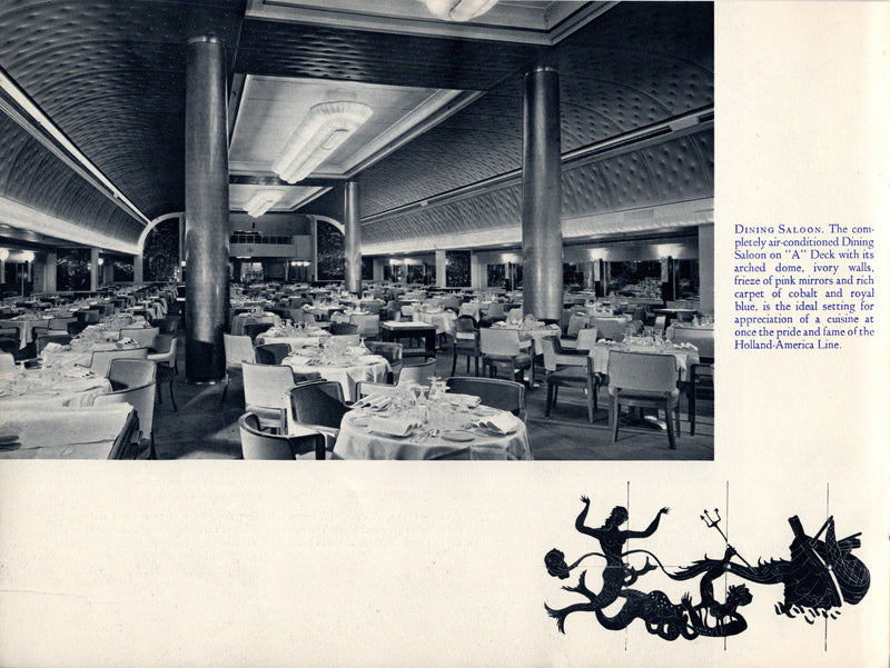 NIEUW AMSTERDAM: 1938 - Deluxe interiors brochure from 1938