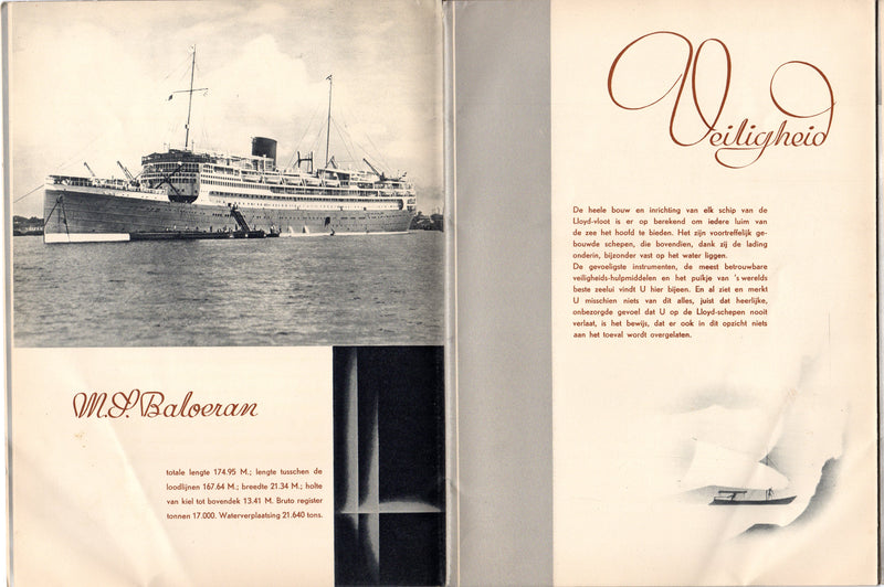 Various: pre-war - Elegant Rotterdam Lloyd fleet interiors brochure from 1930s