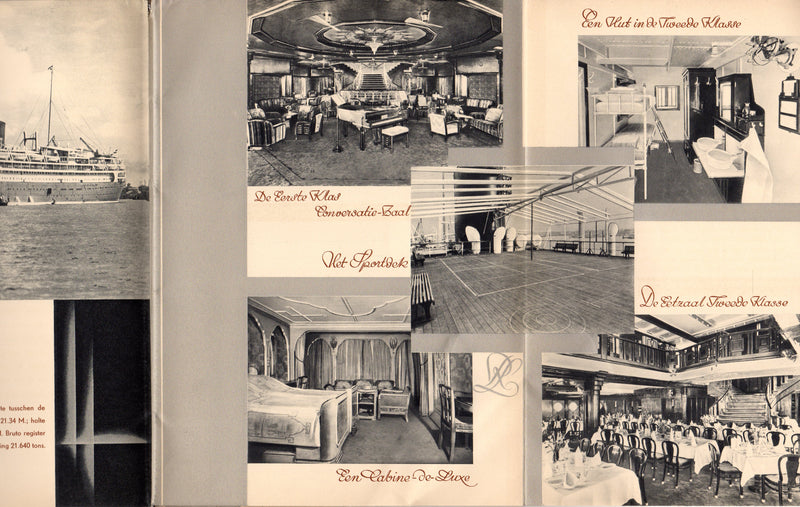 Various: pre-war - Elegant Rotterdam Lloyd fleet interiors brochure from 1930s