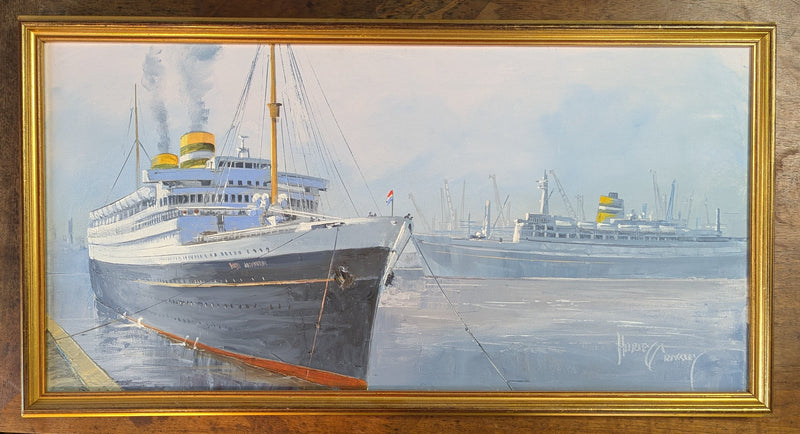 NIEUW AMSTERDAM & STATENDAM - Original Crossley painting