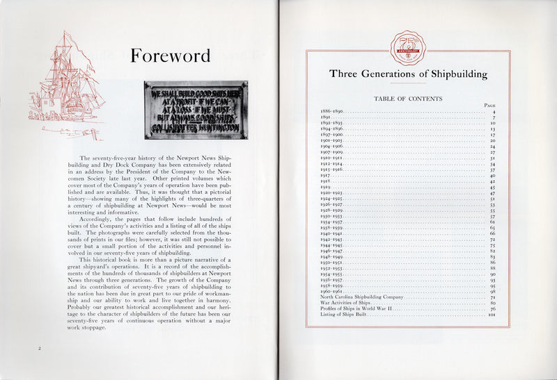 Various Ships - 1961  Newport News "Three Generations of Shipbuilding"