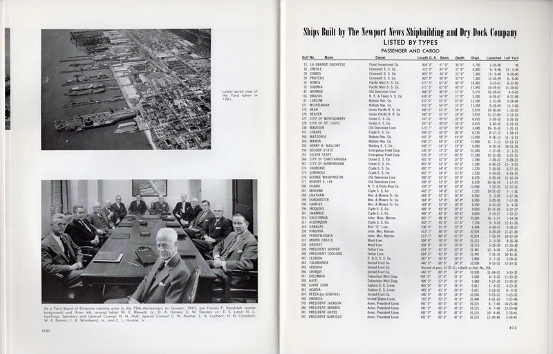 Various Ships - 1961  Newport News "Three Generations of Shipbuilding"