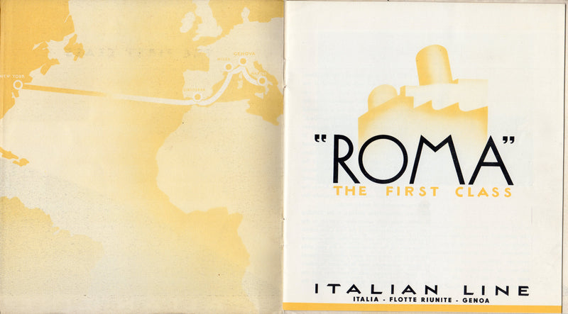 ROMA: 1926 - Deluxe First Class brochure w/ deco cover from 1930s - English