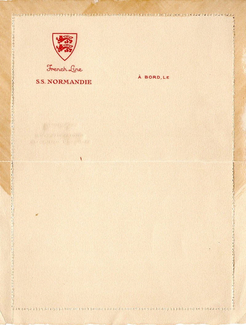 NORMANDIE: 1935 - Unused fold-over mailing card
