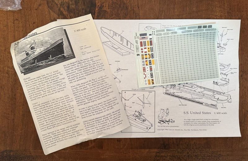 UNITED STATES: 1952 - TWO Glencoe 1:400th scale model kits