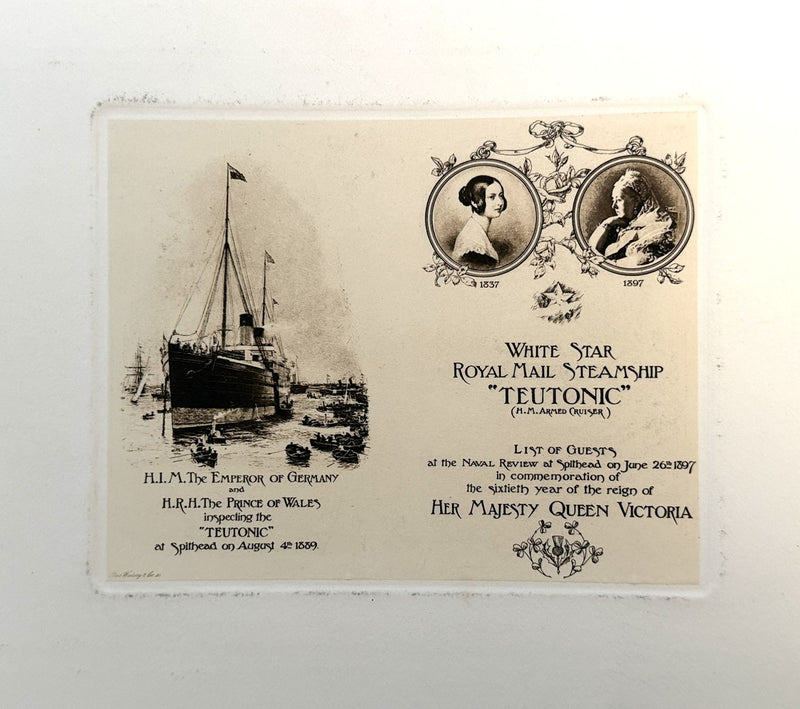 TEUTONIC: 1889 - Important 1898 Ismay gift album to H. M. Stanley for Diamond Jubilee Naval Review