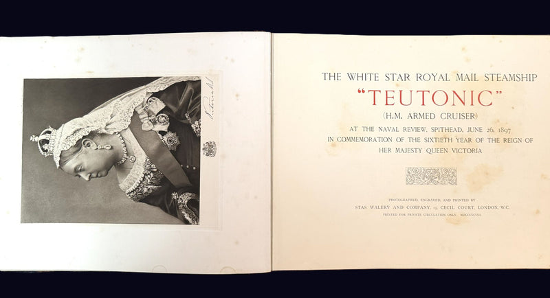 TEUTONIC: 1889 - Important 1898 Ismay gift album to H. M. Stanley for Diamond Jubilee Naval Review