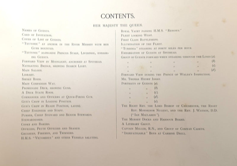 TEUTONIC: 1889 - Important 1898 Ismay gift album to H. M. Stanley for Diamond Jubilee Naval Review
