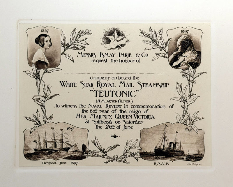 TEUTONIC: 1889 - Important 1898 Ismay gift album to H. M. Stanley for Diamond Jubilee Naval Review