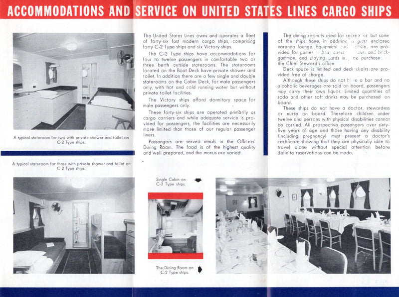 Various Ships - United States Lines "Popular Trips on Cargo Ships"