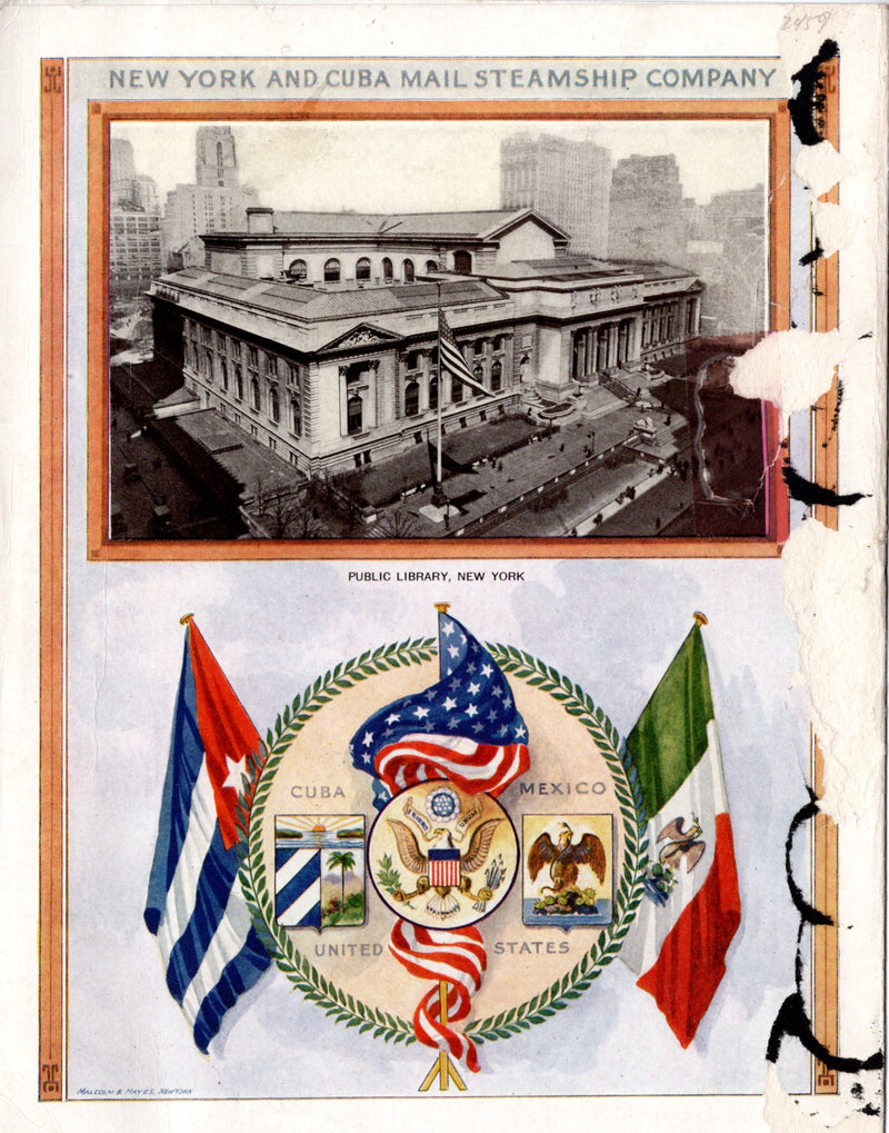 MORRO CASTLE: 1930 - Color portrait menu cover